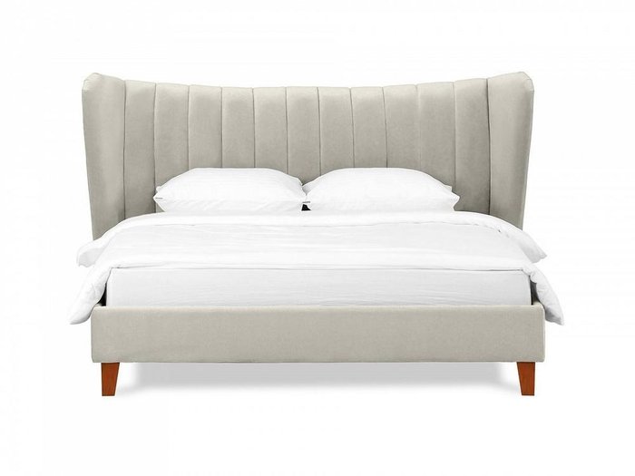 Кровать Queen II Agata L 160х200 светло-серого цвета - купить Кровати для спальни по цене 64410.0