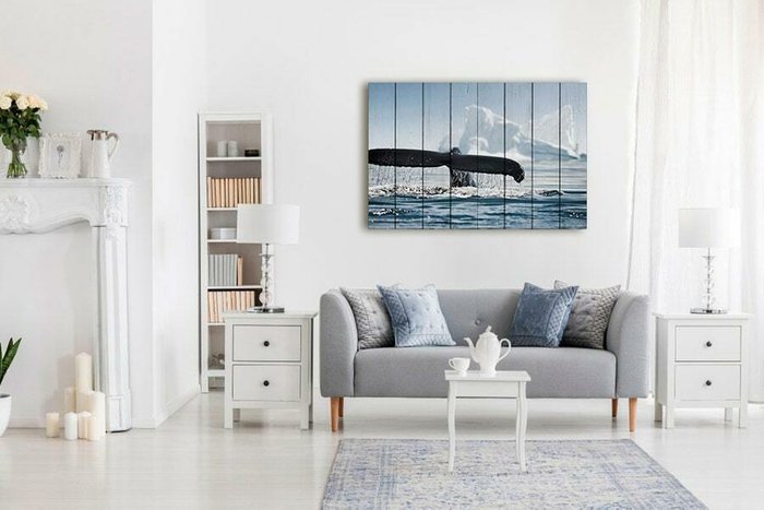 Картина на дереве Хвост кита 40х60 см - купить Картины по цене 6990.0