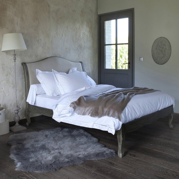 Кровать с основанием Janel 160x200 бежевого цвета - купить Кровати для спальни по цене 116902.0