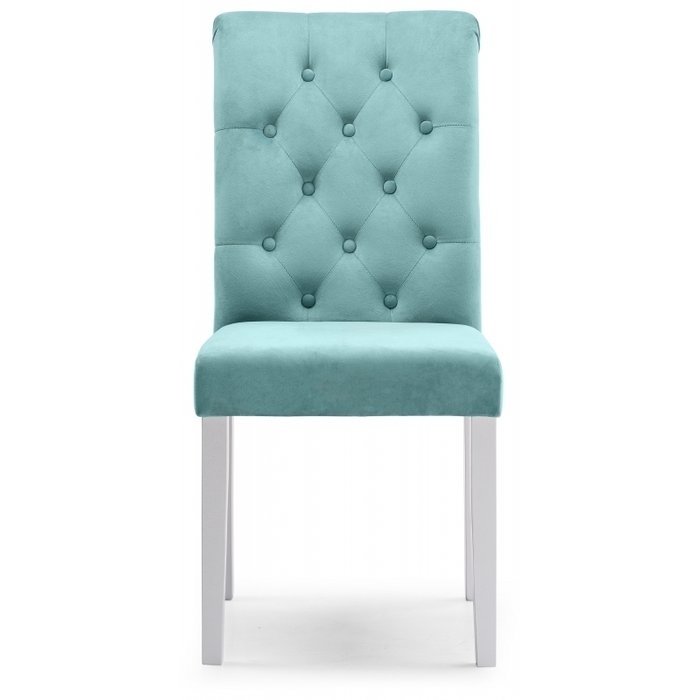 Стул Amelia white fabric tiffany голубого цвета - купить Обеденные стулья по цене 7680.0