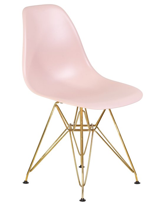 Стул обеденный розового цвета с золотыми металлическими ножками - купить Обеденные стулья по цене 3490.0