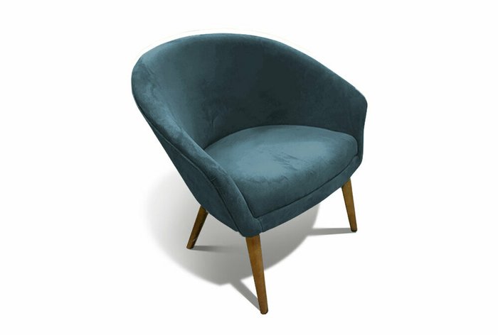 Кресло Тиана синего цвета с коричневого цвета