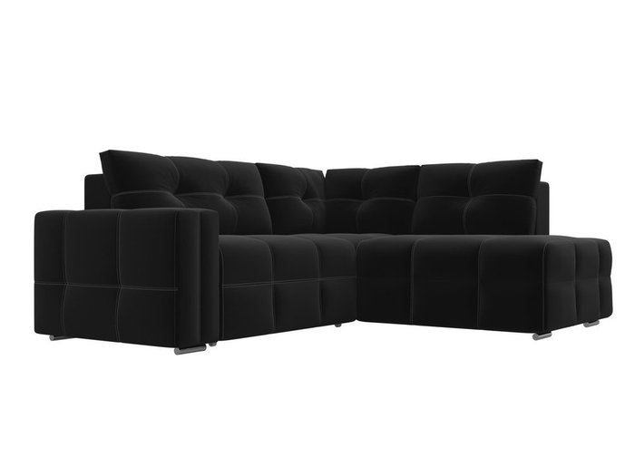 Угловой диван-кровать Леос черного цвета - лучшие Угловые диваны в INMYROOM