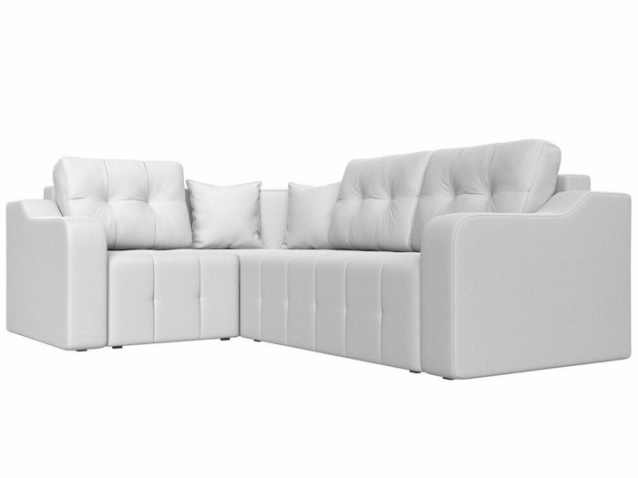 Угловой диван-кровать Кембридж белого цвета (экокожа) левый угол - лучшие Угловые диваны в INMYROOM