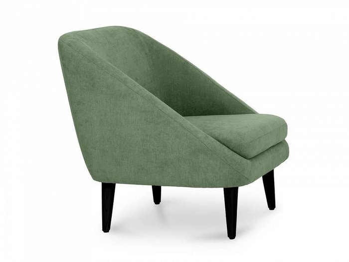 Кресло Corsica зеленого цвета с черными ножками  - лучшие Интерьерные кресла в INMYROOM