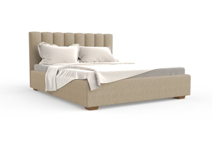 Кровать Клэр 200х200 бежевого цвета с подъемным механизмом  - купить Кровати для спальни по цене 91800.0
