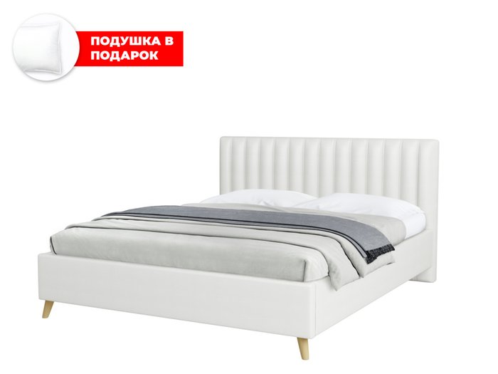 Кровать Laxo 140х200 белого цвета с подъемным механизмом