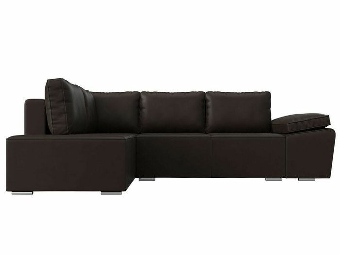 Угловой диван-кровать Хьюго коричневого цвета (экокожа) левый угол - купить Угловые диваны по цене 59999.0