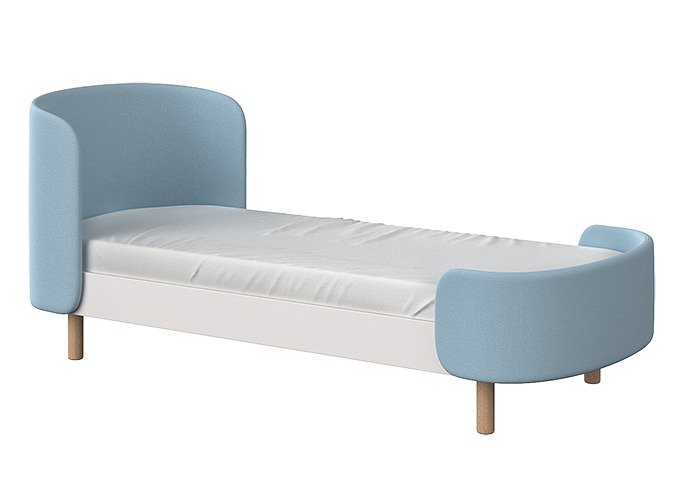 Кровать Kidi Soft 65х163 бело-голубого цвета