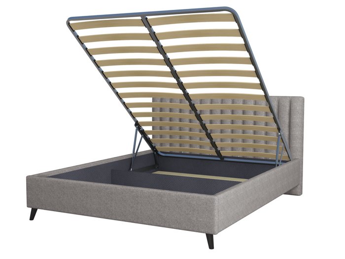 Кровать Laxo 160х200 серого цвета с подъемным механизмом - купить Кровати для спальни по цене 35581.0