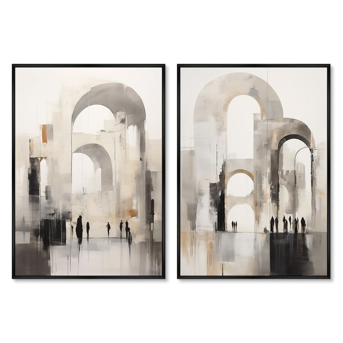 Набор из двух репродукций картин Graceful arches, 2024г.