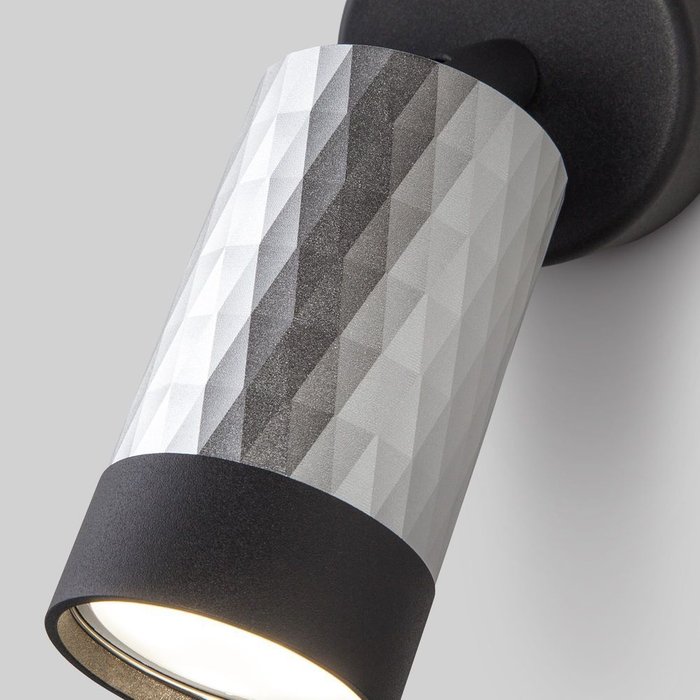 Настенный светильник с выключателем 20088/1 черный/серебро Mizar - лучшие Накладные споты в INMYROOM