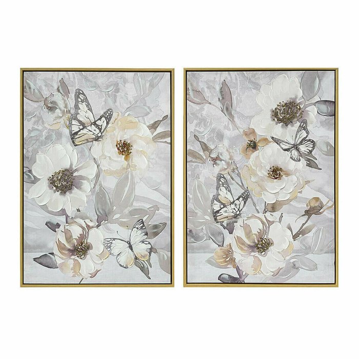 Картина Цветы (50 x 3,5 x 70 cm) (2 штук)