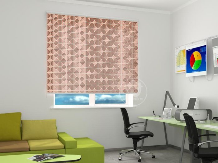 Рулонные шторы в офис: Греческий орнамент - купить Шторы по цене 2499.0