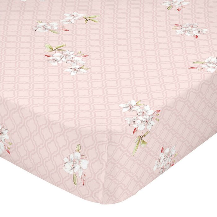 Простынь нижняя Chinoiserie 90x200 розового цвета