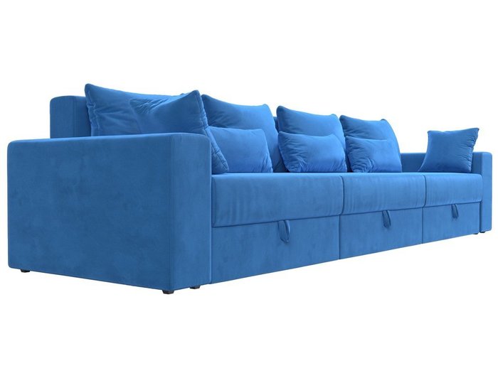 Прямой диван-кровать Мэдисон Long темно-голубого цвета - лучшие Прямые диваны в INMYROOM