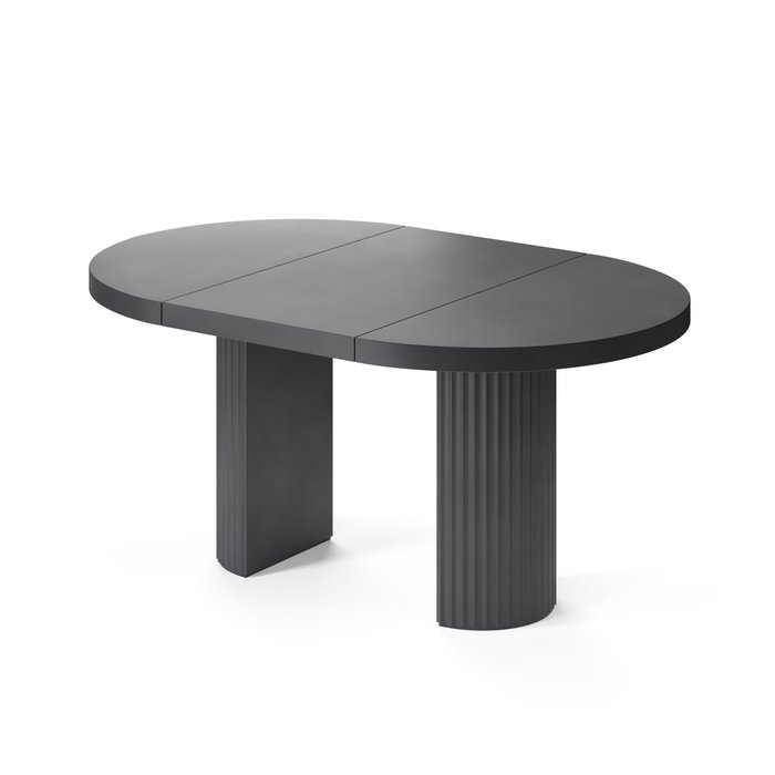 Обеденный стол раздвижной Мейсса черного цвета на ножке - купить Обеденные столы по цене 128285.0