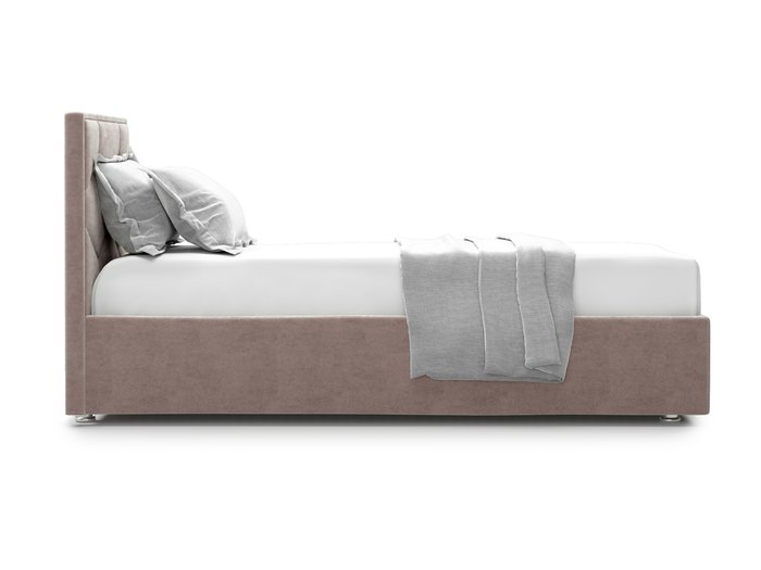 Кровать Premium Milana 4 90х200 коричнево-бежевого цвета с подъемным механизмом - лучшие Кровати для спальни в INMYROOM