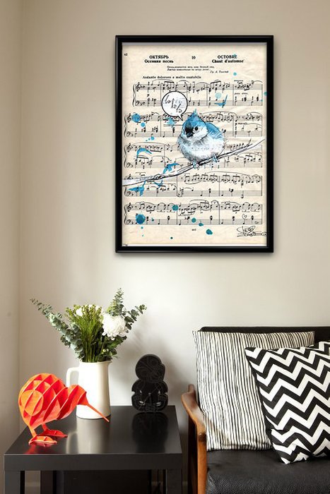 Принт "Blue Bird song" by Lora Zombie - купить Принты по цене 1290.0