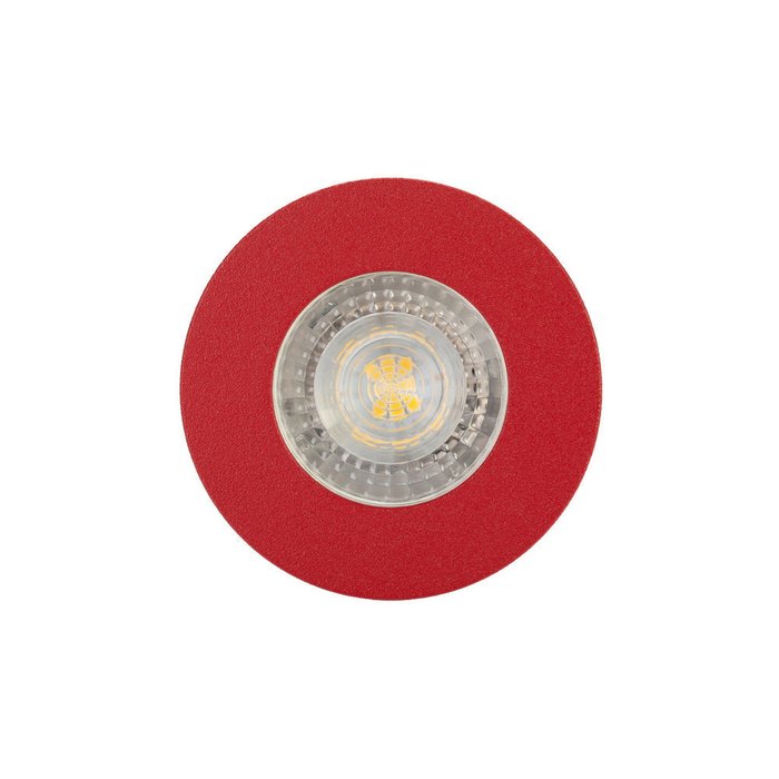 Точечный встраиваемый светильник из металла красного цвета