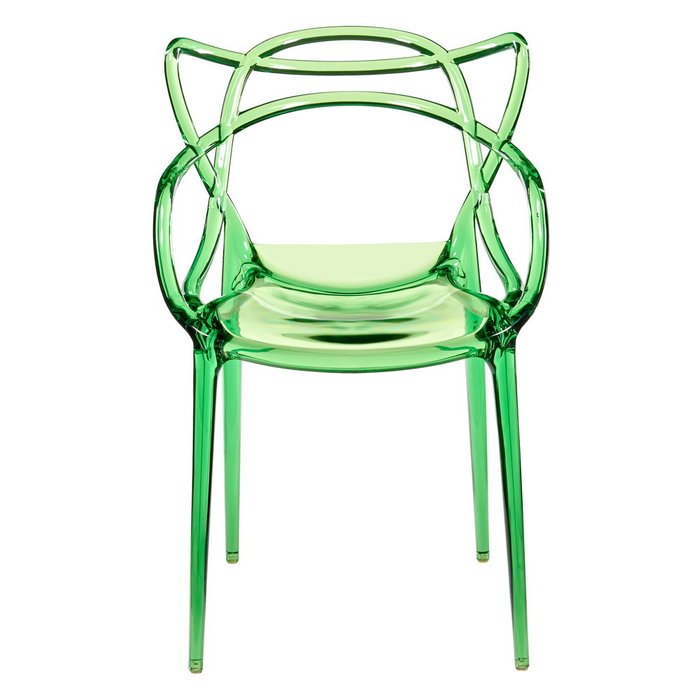 Набор из четырех стульев зеленого цвета с подлокотниками - лучшие Обеденные стулья в INMYROOM