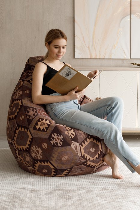 Кресло-мешок Груша 3XL Мехико коричневого цвета - лучшие Бескаркасная мебель в INMYROOM