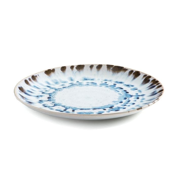 Комплект из четырех тарелок Amadora бело-синего цвета