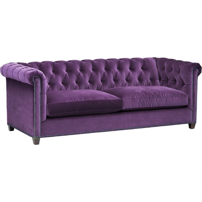Диван Chesterfield фиолетового цвета - купить Прямые диваны по цене 175000.0