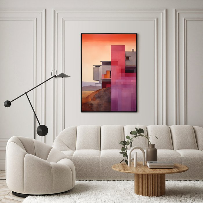Репродукция картины Buildings, after sunset, No 2, 2024г. - лучшие Картины в INMYROOM