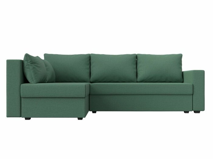 Угловой диван-кровать Мансберг зеленого цвета левый угол - купить Угловые диваны по цене 39999.0