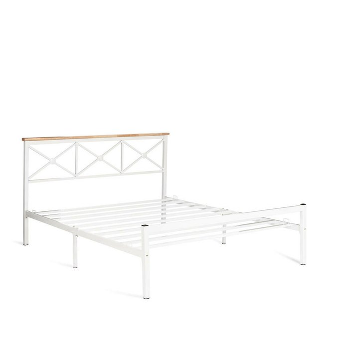 Кровать Iris 160х200 белого цвета - купить Кровати для спальни по цене 19050.0 Кровать Iris 160х200 белого цвета - купить Кровати для спальни по цене 19050.0