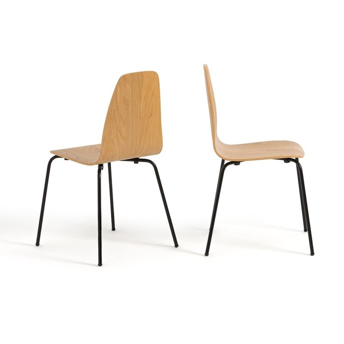 Комплект из двух стульев в винтажном стиле Biface бежевого цвета - купить Обеденные стулья по цене 21056.0