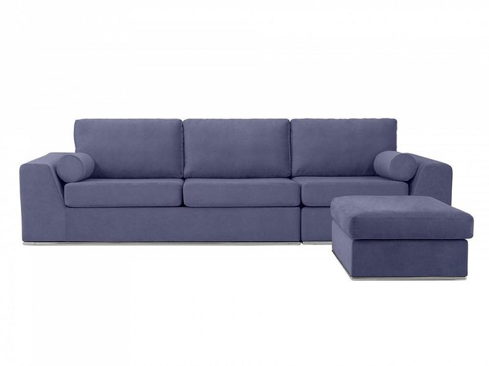 Модульный диван-кровать с пуфом Igarka синего цвета 