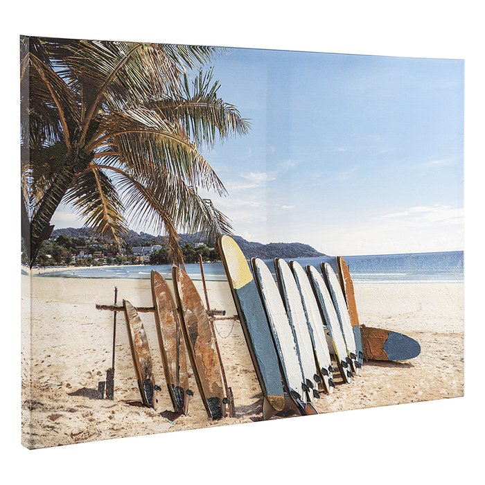 Панно декоративное с эффектом 3d Surf Beach 70х50 на холсте - купить Принты по цене 3900.0