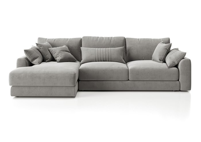 Угловой диван-кровать Шерлок с оттоманкой серого цвета - купить Угловые диваны по цене 195840.0