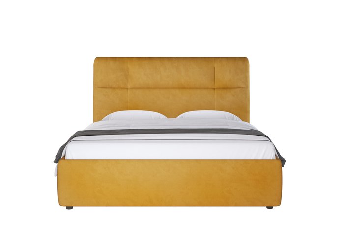 Кровать мягкая с подъемным механизмом Amber Style 160х200 желтого цвета - лучшие Кровати для спальни в INMYROOM