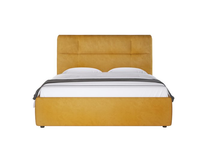 Кровать мягкая с подъемным механизмом Amber Style 160х200 желтого цвета - лучшие Кровати для спальни в INMYROOM Кровать мягкая с подъемным механизмом Amber Style 160х200 желтого цвета - лучшие Кровати для спальни в INMYROOM