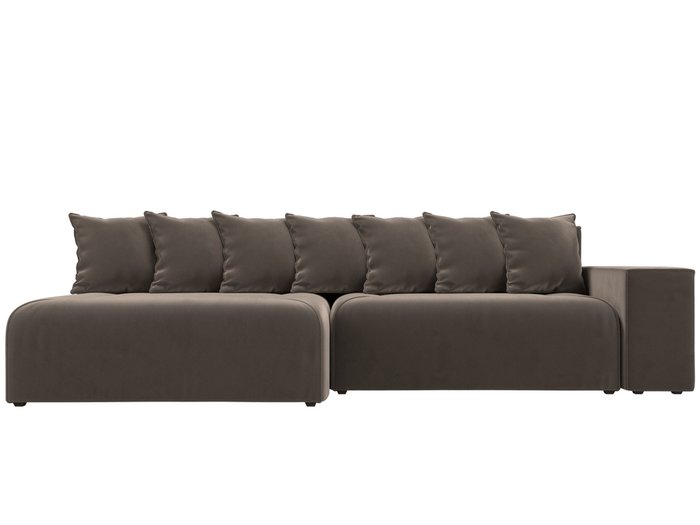 Угловой диван-кровать Кёльн коричневого цвета левый угол - купить Угловые диваны по цене 56999.0