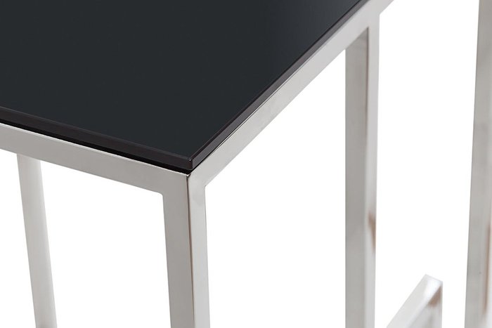 Журнальный столик из черного стекла серебряный - купить Кофейные столики по цене 7800.0