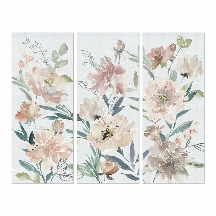 Картина Цветы 55 x 3 x 135 cm Shabby Chic (3 Предметы) - купить Картины по цене 18380.0