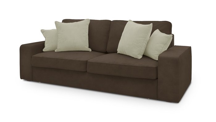 Прямой диван-кровать Монако ЭКО коричневого цвета