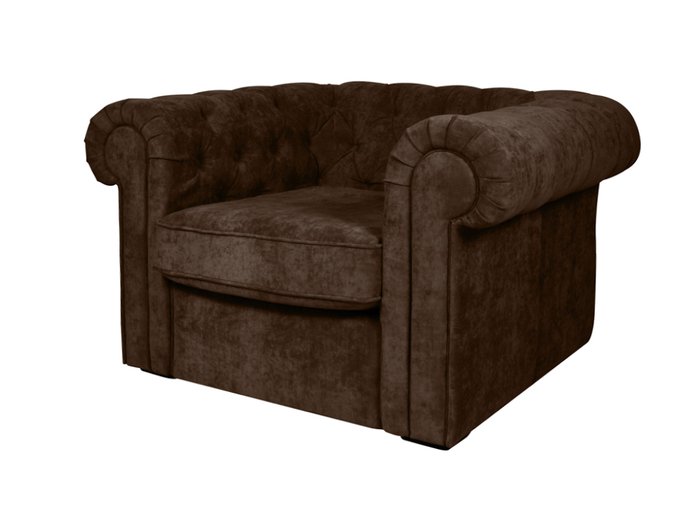 Кресло Chesterfield темно-коричневого цвета - купить Интерьерные кресла по цене 59760.0