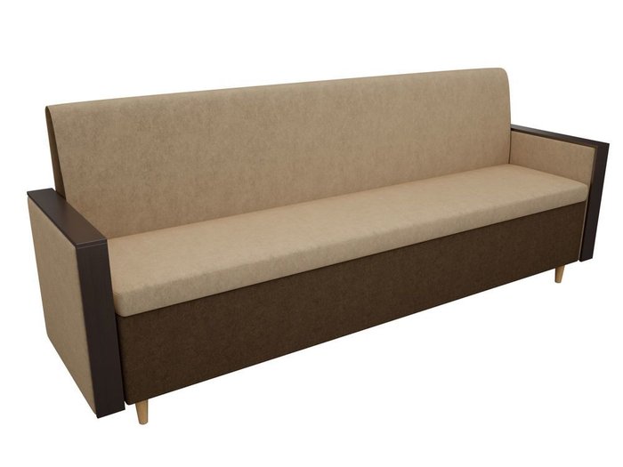 Кухонный прямой диван Модерн коричнево-бежевого цвета - лучшие Прямые диваны в INMYROOM