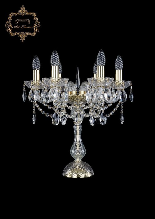 Хрустальная настольная лампа с подвесками Art Classic 45271 12.12.6.141-45.Gd.Sp подсвечник Хрустальная настольная лампа с подвесками Art Classic 45271 12.12.6.141-45.Gd.Sp подсвечник