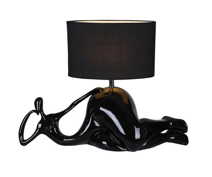 Настольная лампа Мадам черного цвета