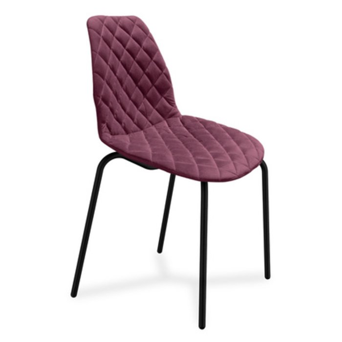 Стул обеденный розово-красного цвета на металических ножках - купить Обеденные стулья по цене 5780.0