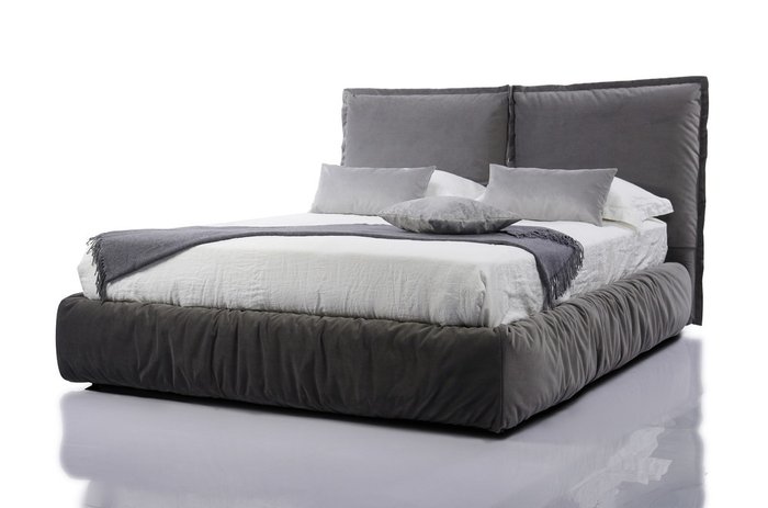 Кровать Now 160х200 серого цвета с ортопедической решеткой - лучшие Кровати для спальни в INMYROOM