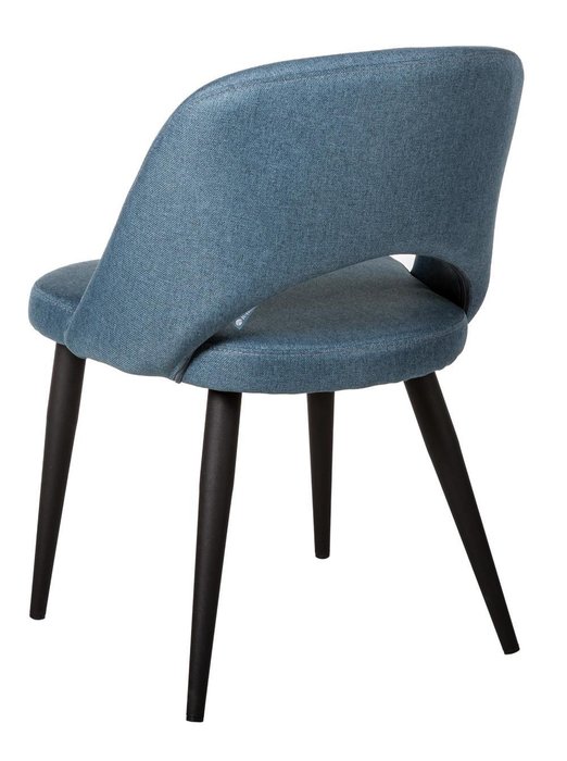 Стул Lars синего цвета на черных ножках - лучшие Обеденные стулья в INMYROOM