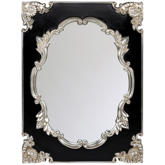 Настенное зеркало Алькасар с серебряной отделкой