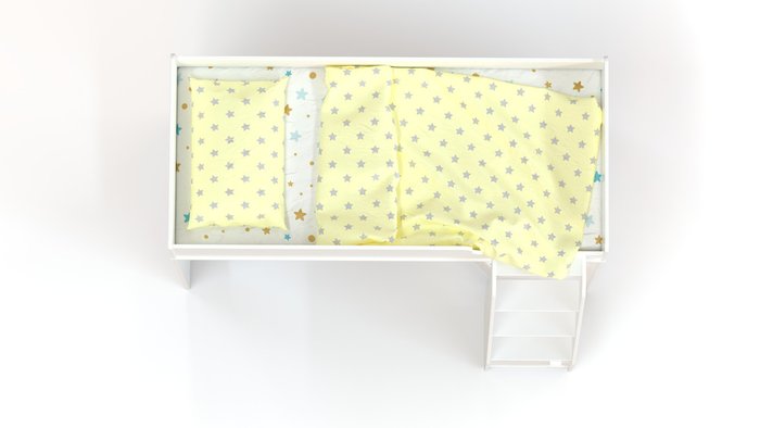 Детская кровать-чердак Ridgimmi 1.1 75х175 бело-голубого цвета - лучшие Кровати-чердаки в INMYROOM
